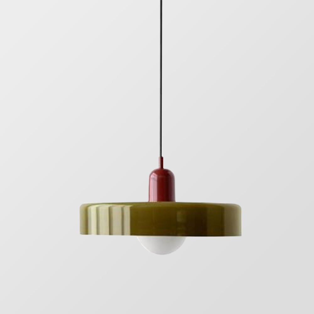 Lámpara colgante de vidrio Liora Bauhaus con ajuste de altura