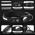 Collar impermeable LED LumaPaw con ranura para rastreador para perros