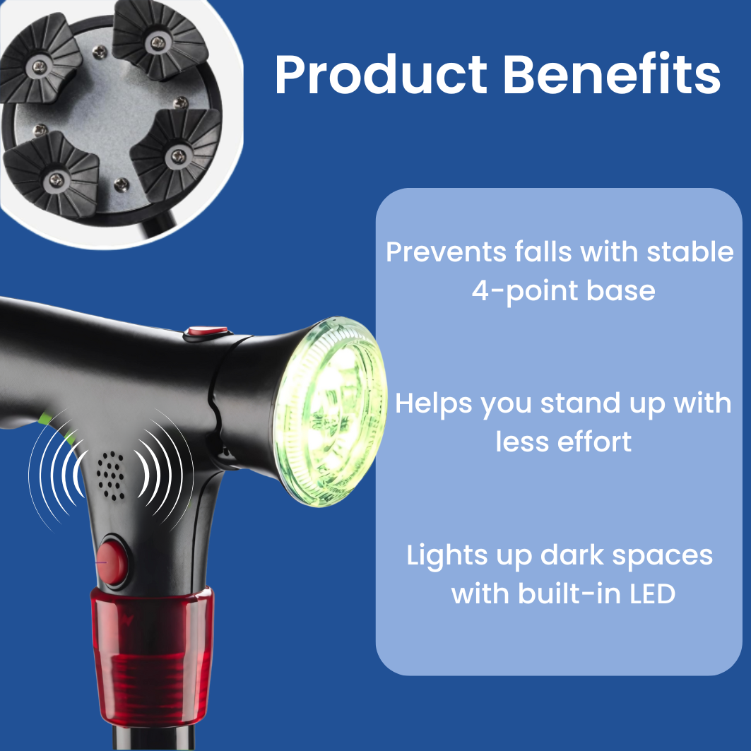 StrideMate Tongkat | Sokongan Ringan Ergonomik Untuk Warga Emas