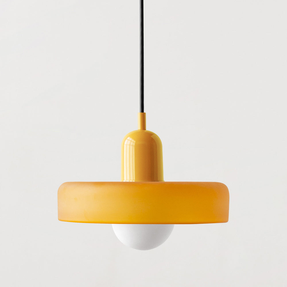 Lámpara colgante de vidrio Liora Bauhaus con ajuste de altura