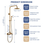 Loxley Vintage Bronze Adjustable Wall Mounted Brass Shower Kit | Petprovac