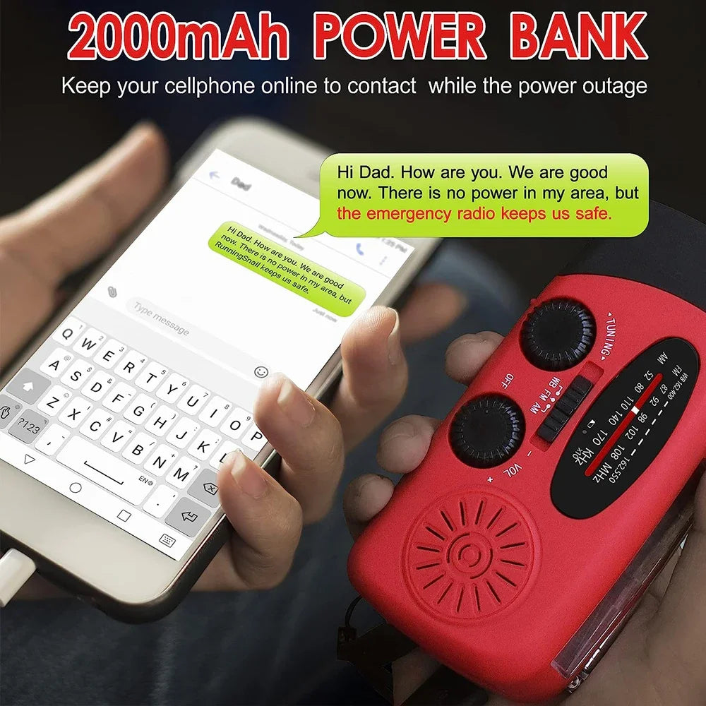 NovaPulse sveiveradio med solcellebank og lommelykt