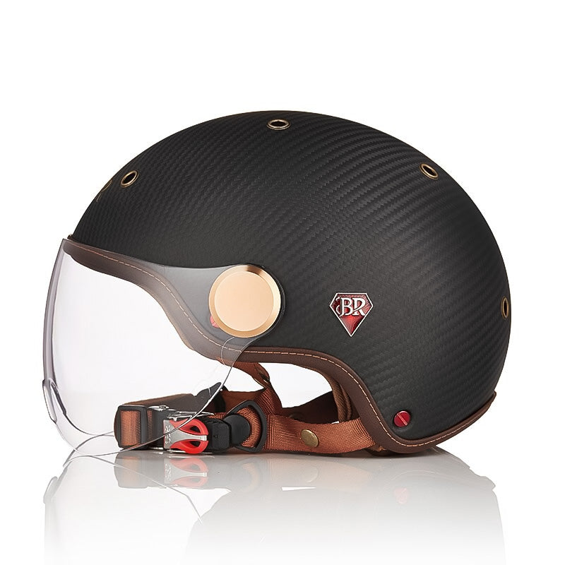 Cască Ultra-ușoară din Fibră de Carbon pentru Motocicletă cu Certificare CE
