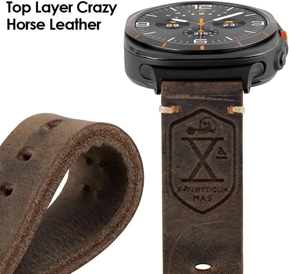 Brookmere vintage leren band compatibel met Samsung Watch Ultra