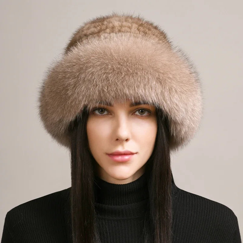 Novaine Mink Fur Hat for Winter Warmth and Timeless Style