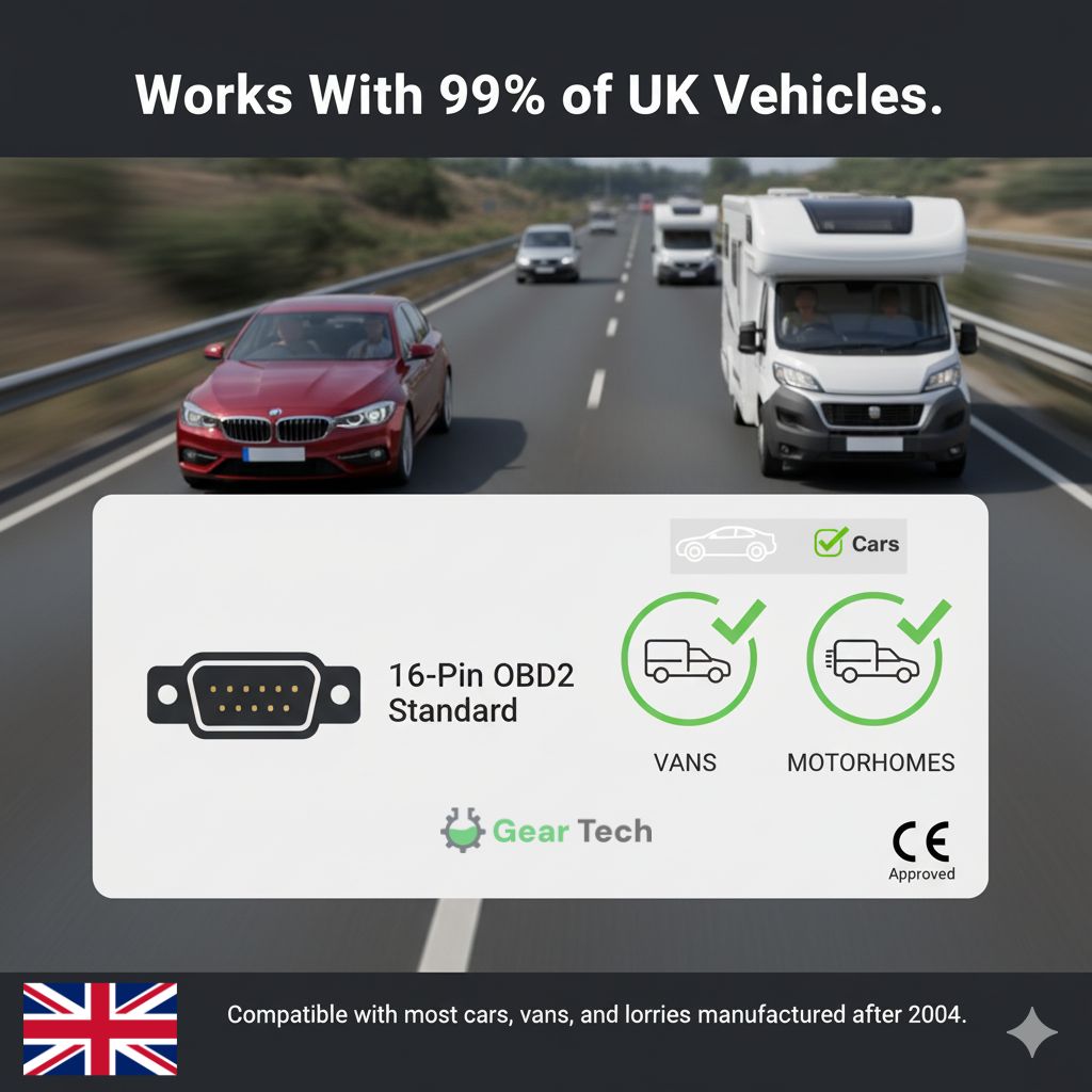 Stik og Brug OBD2 GPS Bilsporer Storbritannien Ingen Abonnement