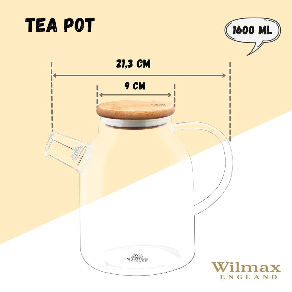 Wilmax termoglas tekande 54 oz, komfurssikker til teelskere
