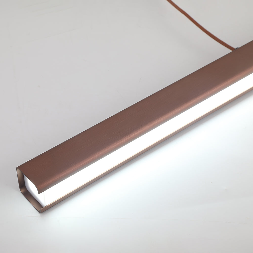 Lampada a sospensione lineare in metallo Nexis con LED in nero e marrone