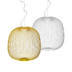 Candeeiro suspenso Spokes com motivo de raios, diâmetro 35 cm, altura 135 cm