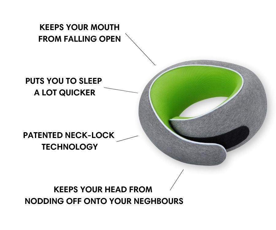 Memory Foam Travel Neck Pillow for Long Flights, Road Trips and Everyday Commutes