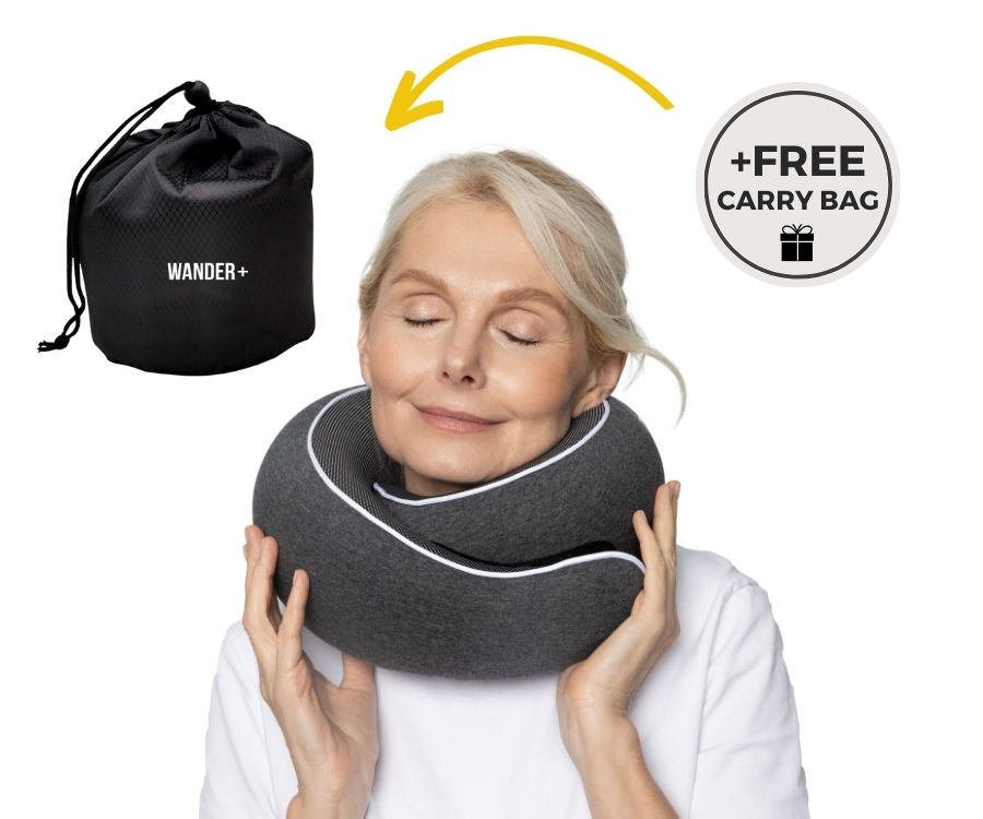 Memory Foam Travel Neck Pillow for Long Flights, Road Trips and Everyday Commutes