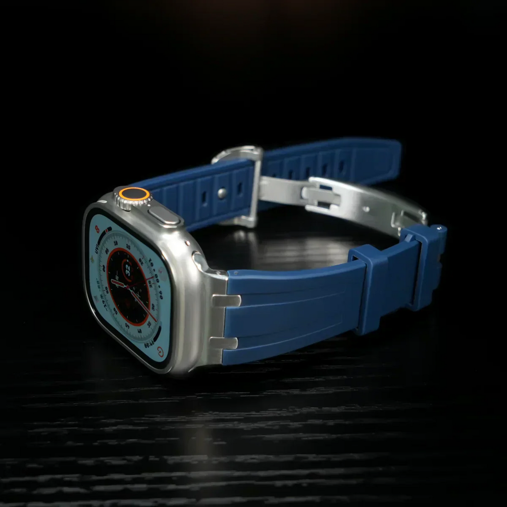 فالوريا | سوار سيليكون فاخر مع إبزيم فراشة معدني لساعة أبل | بيتبروفاك