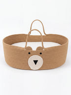 Bear Shaped Changing Basket In Cotton Rope For Nursery