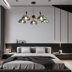 Lucentus | Lampadario a LED in vetro nero