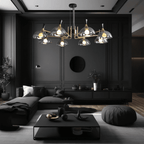 Lucentus | Lampadario a LED in vetro nero