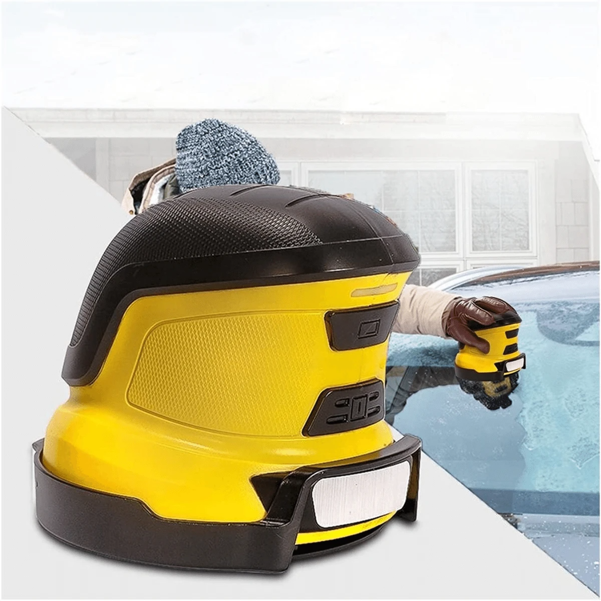 Heated Windshield Scraper With Automatic Clearing For Winter Driving