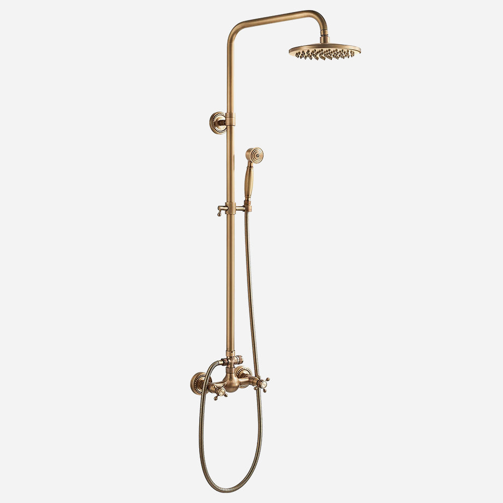 Loxley Vintage Bronze Adjustable Wall Mounted Brass Shower Kit | Petprovac