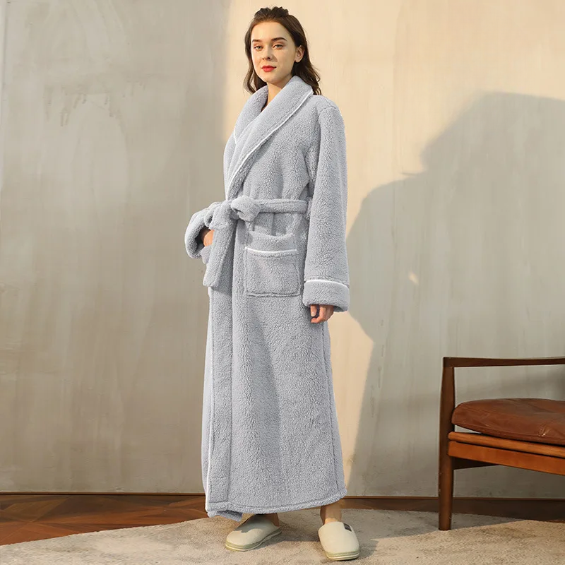 LumaWool Herrebadekåbe i tyk flannel til daglig varme