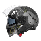 Vintage Twin Lens Modular Helmet DOT ECE Certified For Riders Breathable
