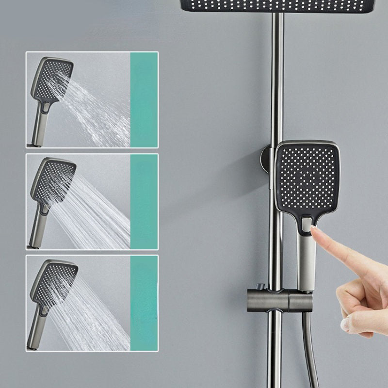Navaro Ash-Plated Thermostatic Shower Set With Digital Display And Pressurized Faucet | Petprovac