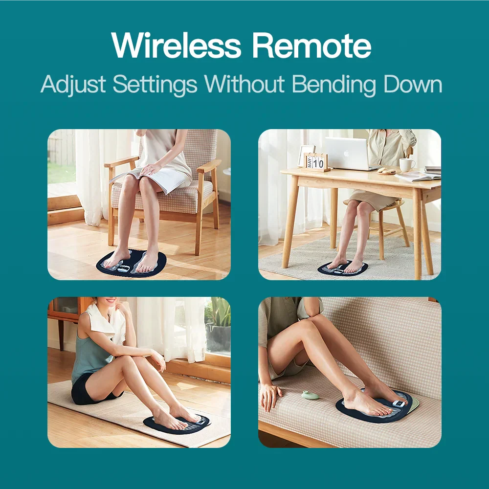 Plug-In EMS Foot Pad for Daily Leg Fatigue, Swollen Feet and Poor Circulation Relief