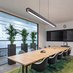 Candelier LED Linear Aureon Untuk Ruang Makan Dan Pejabat Dalam Warna Hitam Atau Coklat