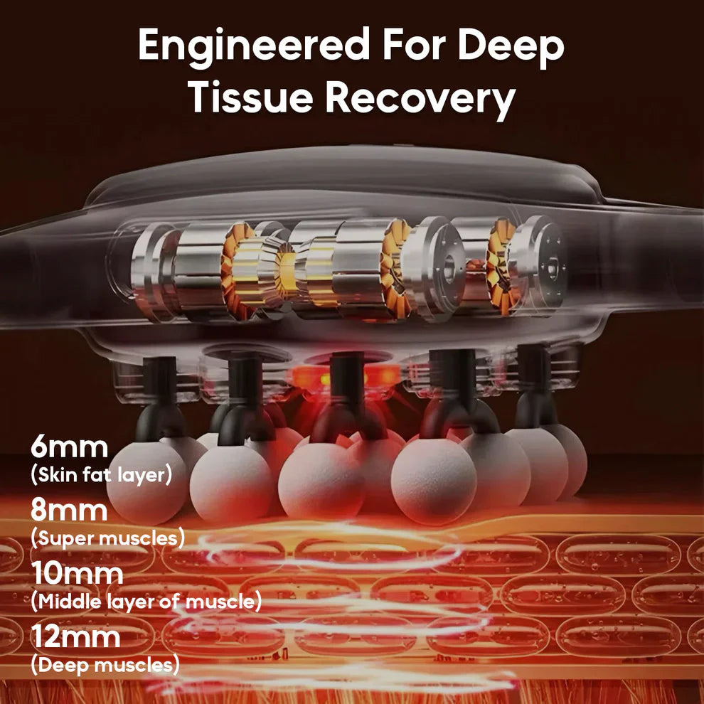 16-Head Smart Massage Device With Deep Tissue Heat Therapy