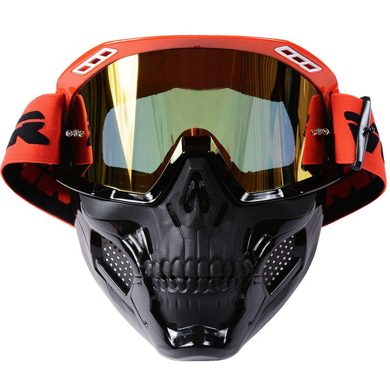 Mascarilla de Calavera para Motociclistas con Lente Resistente a Impactos