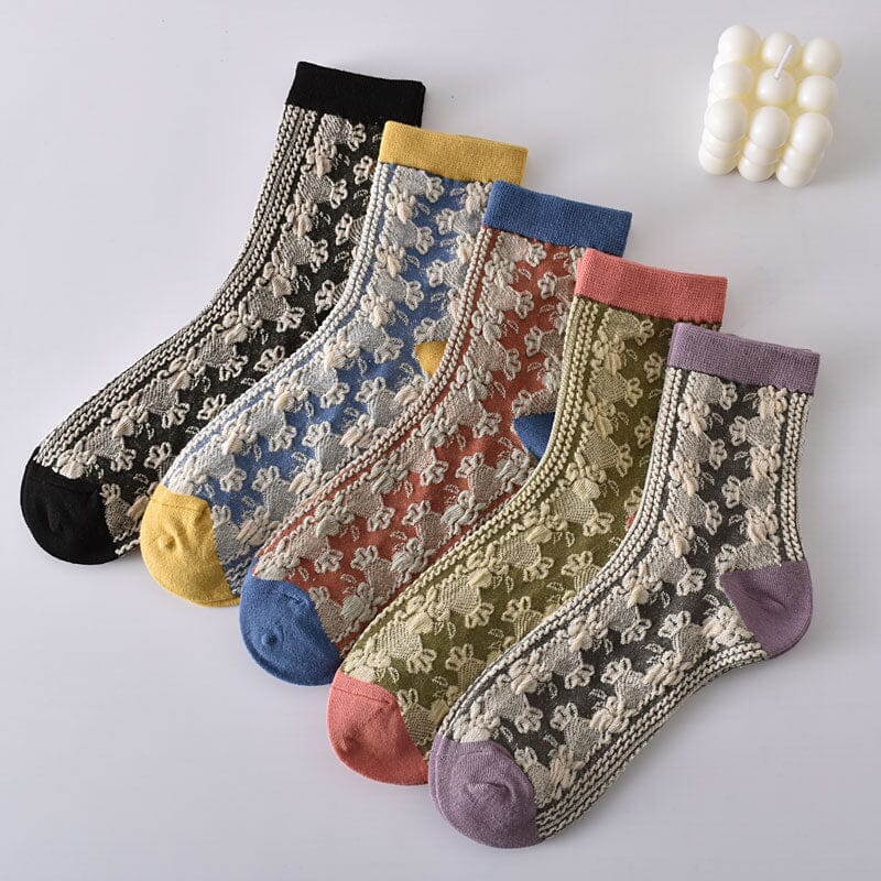 Women's Floral Cotton Socks (10 Pairs)