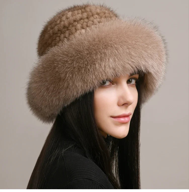 Novaine Mink Fur Hat for Winter Warmth and Timeless Style