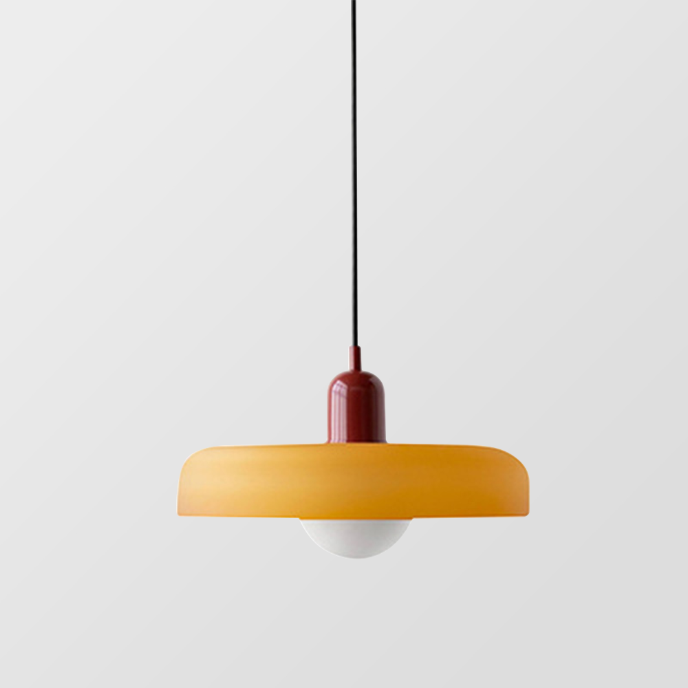 Lámpara colgante de vidrio Liora Bauhaus con ajuste de altura