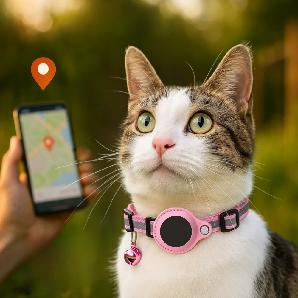 Collare GPS per Gatti Riflettente a Rilascio Rapido per Visibilità