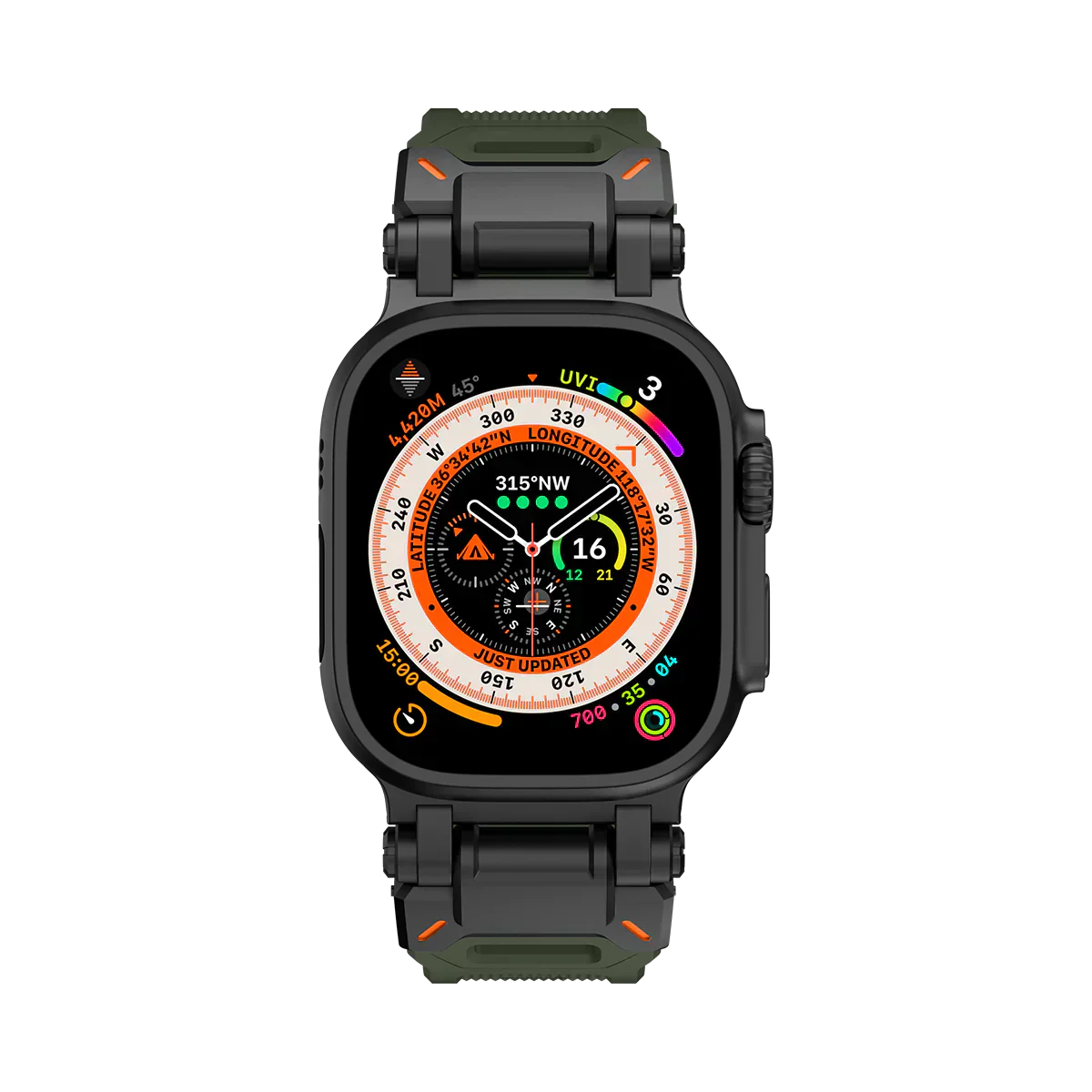 Meron titanium-hoved silikonearmbånd til Apple Watch | Petprovac