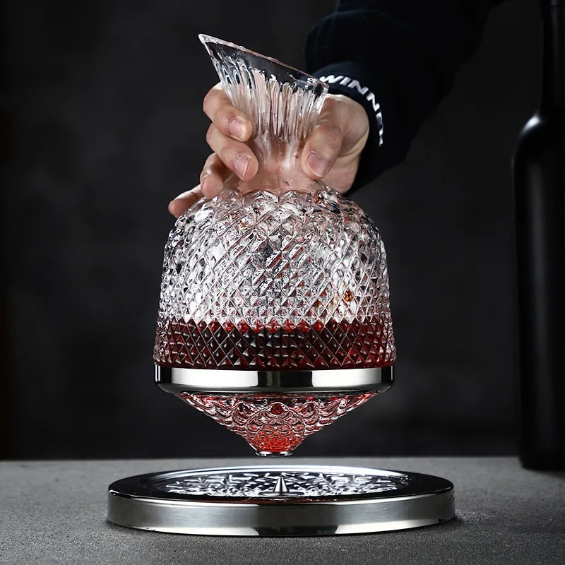 Carafe à vin en cristal AureoSpin 1500ml avec rotation à 360°