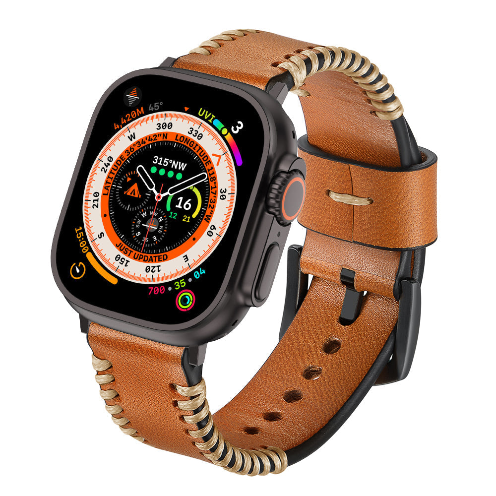 Hand-Sewn Leather Band for Apple Watch