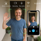 NovaGuard Pintu Loceng Video HD Tanpa Wayar 1080P Penglihatan Siang Malam Tiada Yuran Bulanan