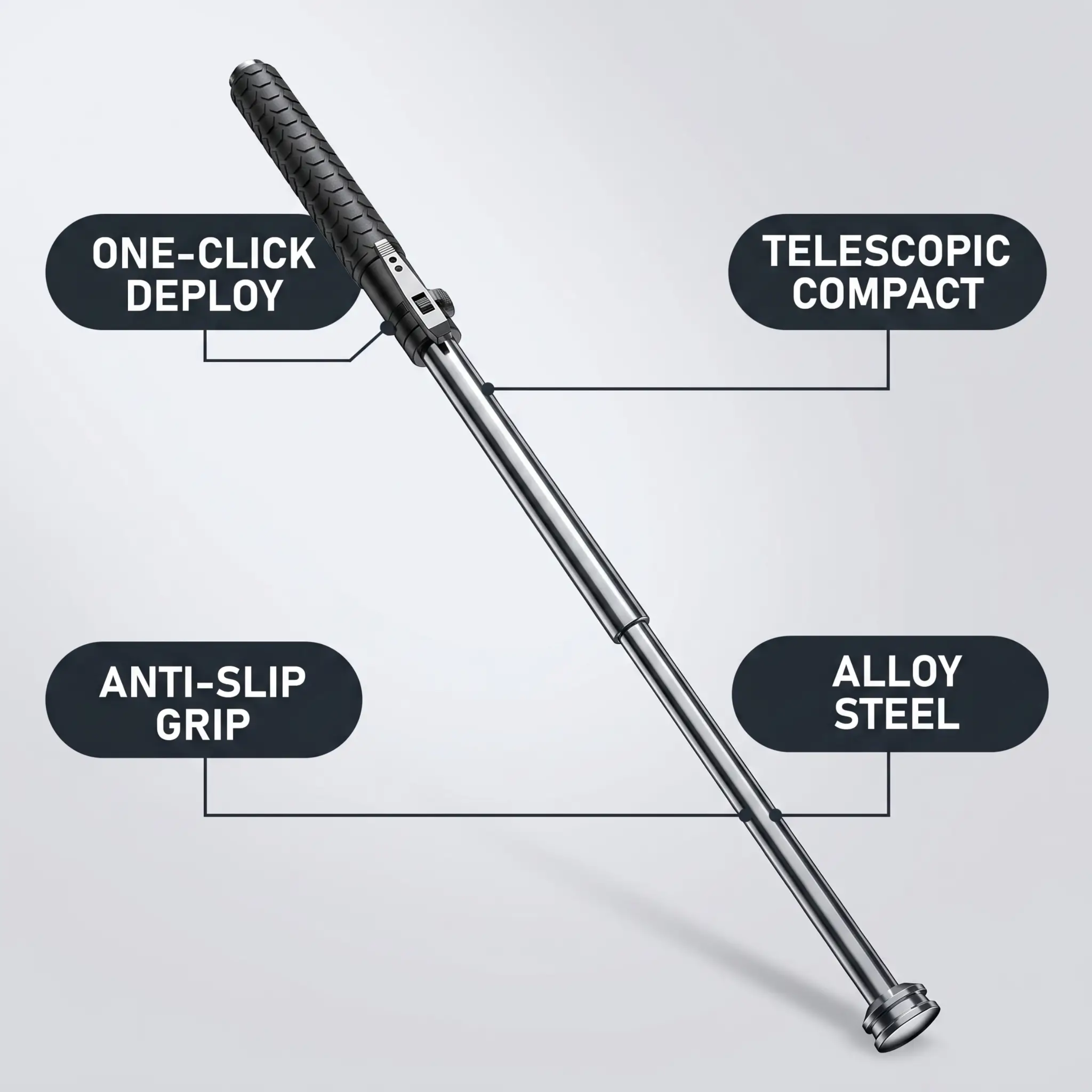 Automatic Self Defense Walking Stick with Stability Support