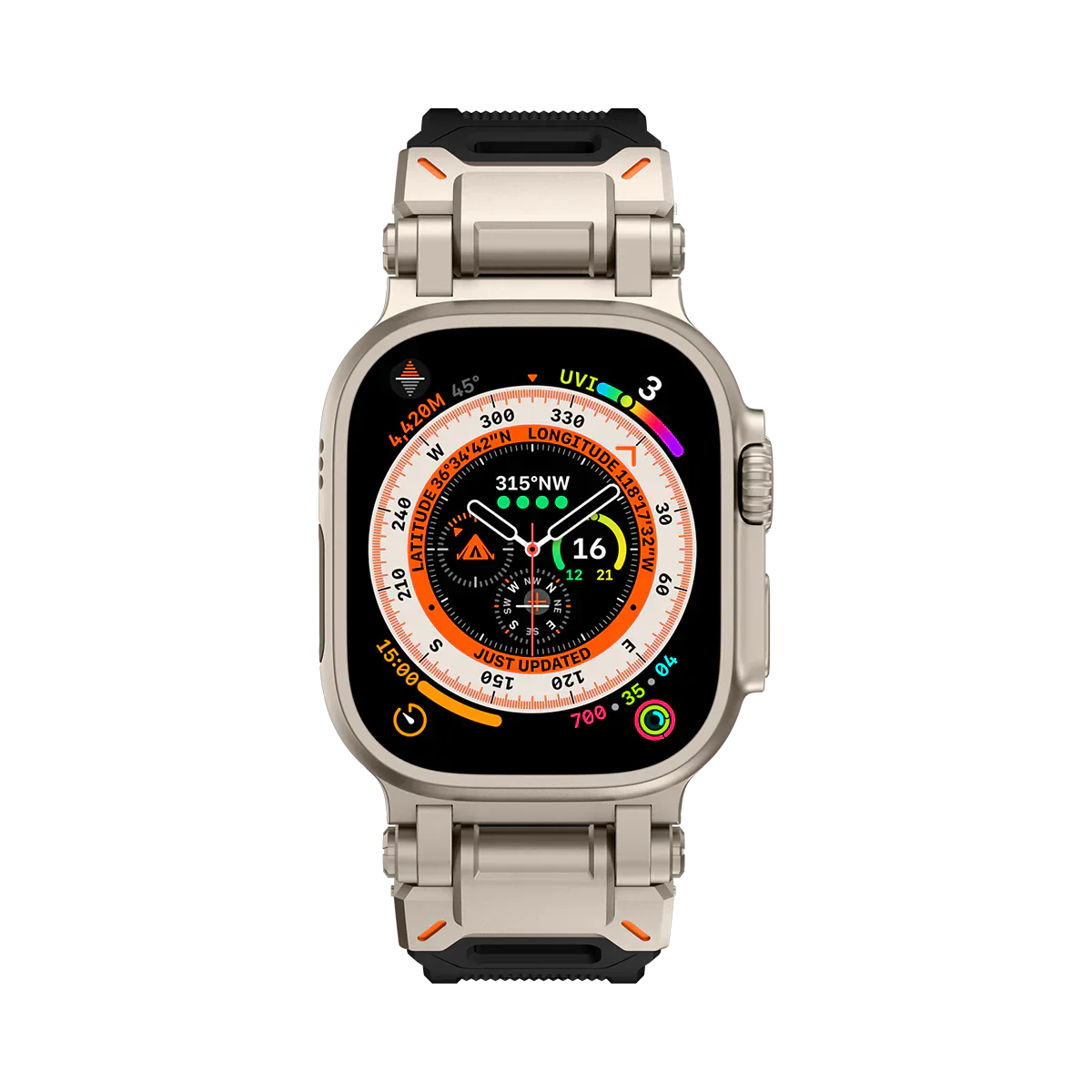 Meron titanium-hoved silikonearmbånd til Apple Watch | Petprovac