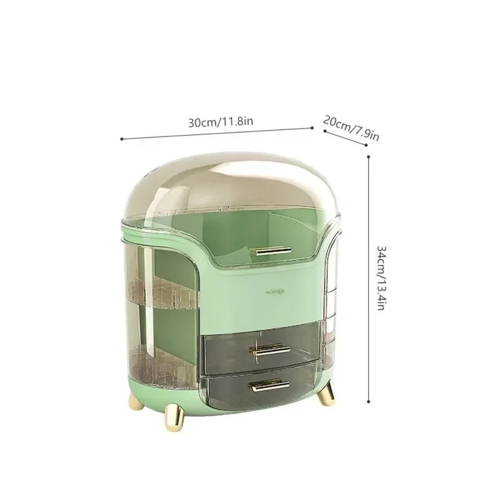 CrystalView pöytätason meikkijärjestäjä suurella kapasiteetilla