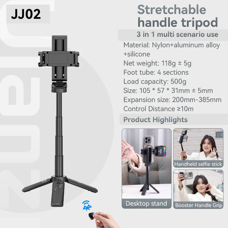 Travelers 4-Section Selfie Stick With Tripod Bluetooth