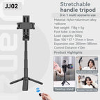 Travelers 4-Section Selfie Stick With Tripod Bluetooth