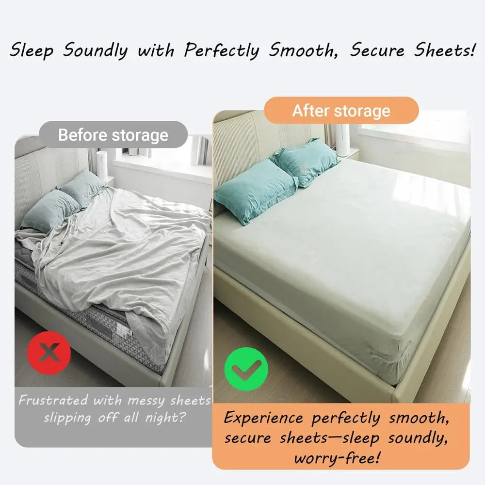 4-Piece Bed Sheet Holder Set For All Mattress Sizes With A Secure Hold That Keeps Sheets In Place