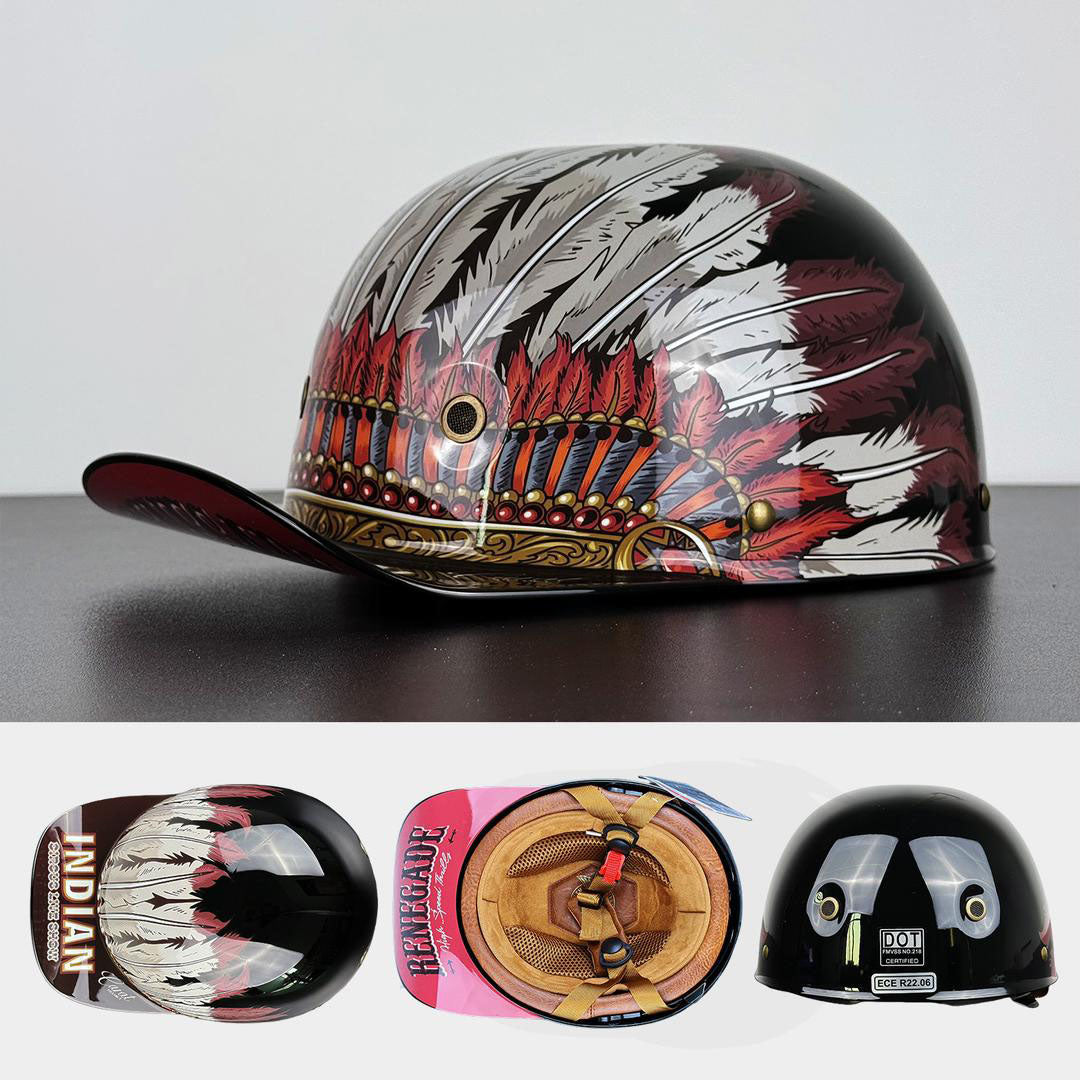 Moto baseballpetstijl helm met DOT- en ECE-certificering