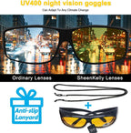 משקפי ראיית לילה LuminaGuard לנהיגה עם עדשות צהובות UV400
