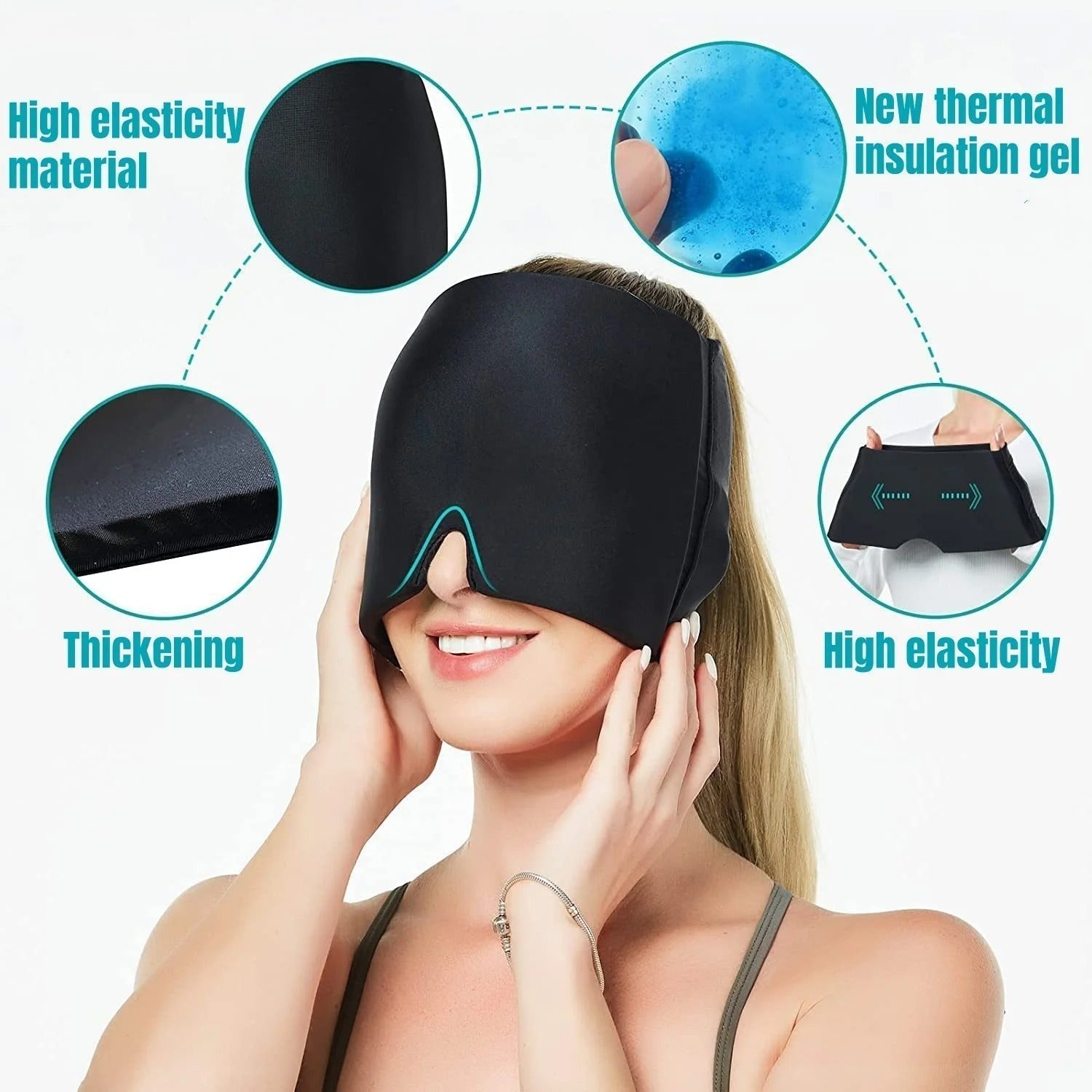 Migraine Relief Cap Cold Gel Head Wrap For Migraines