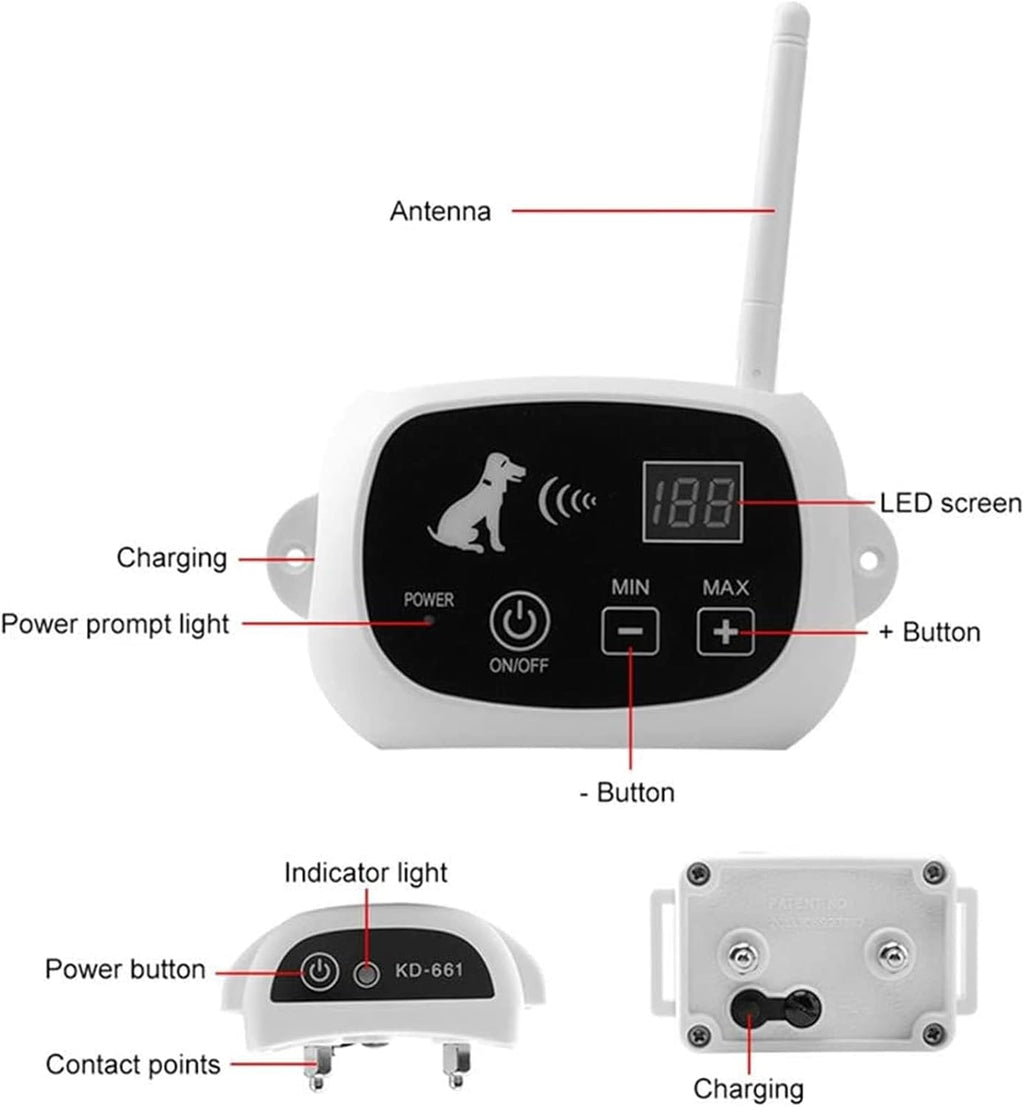 Sistem Cas Semula Kolar Pagar Anjing Tanpa Wayar Tahan Air NovaPaw Untuk Dalam dan Luar Rumah