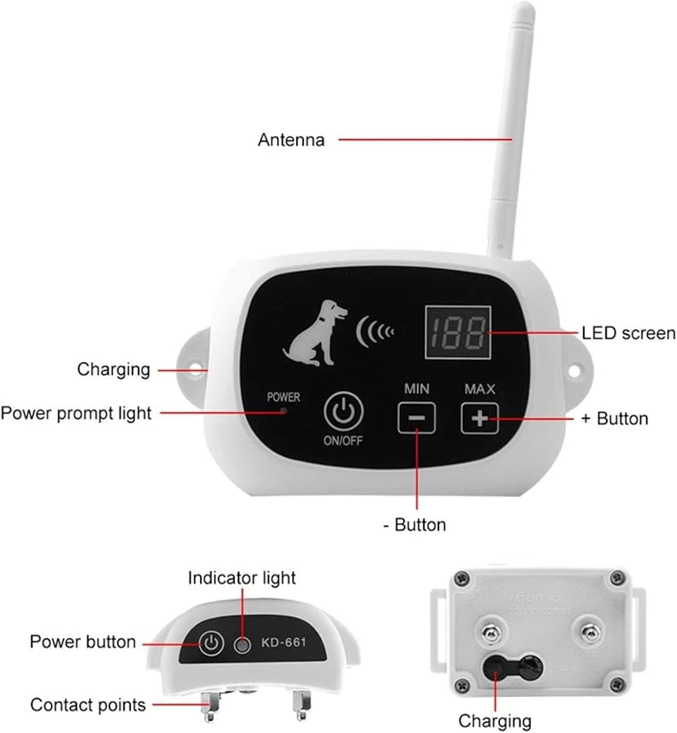 Sistem Cas Semula Kolar Pagar Anjing Tanpa Wayar Tahan Air NovaPaw Untuk Dalam dan Luar Rumah
