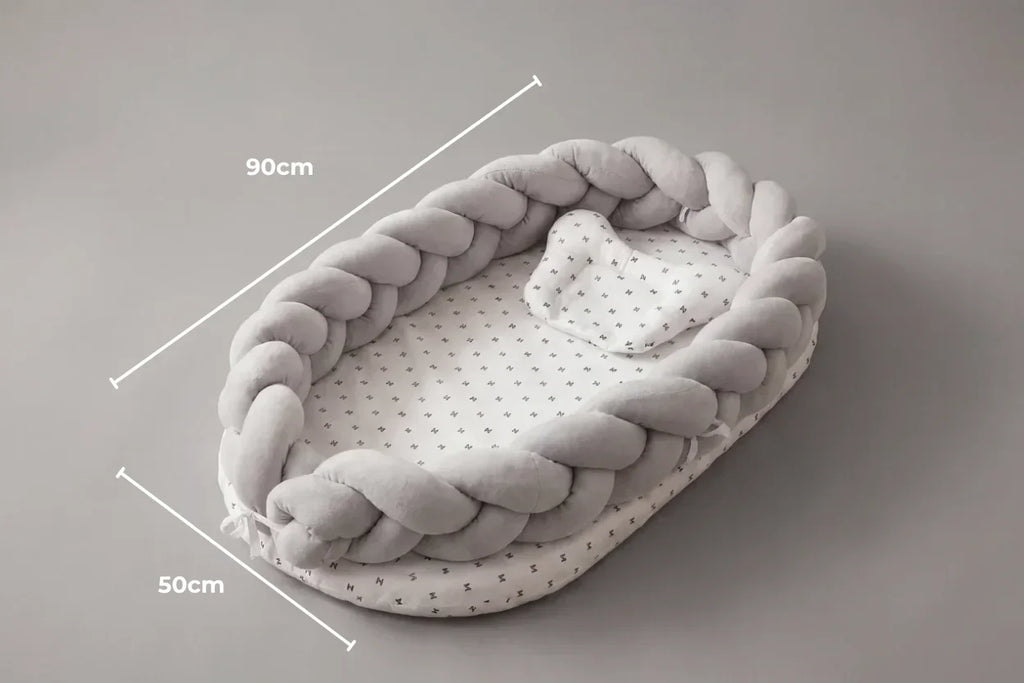 Breathable Bionic Baby Nest With Braided Bumper For Soothing Nights | petprovac
