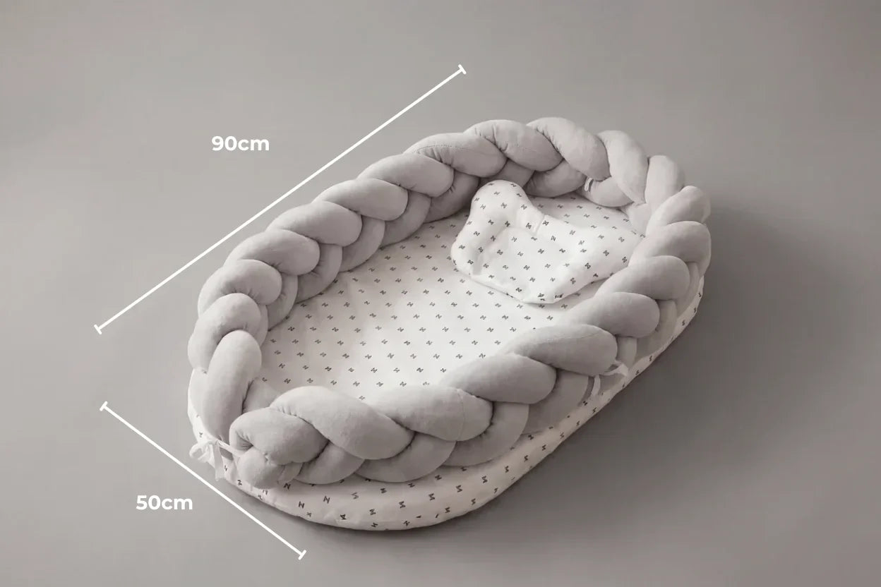 Breathable Bionic Baby Nest With Braided Bumper For Soothing Nights | petprovac