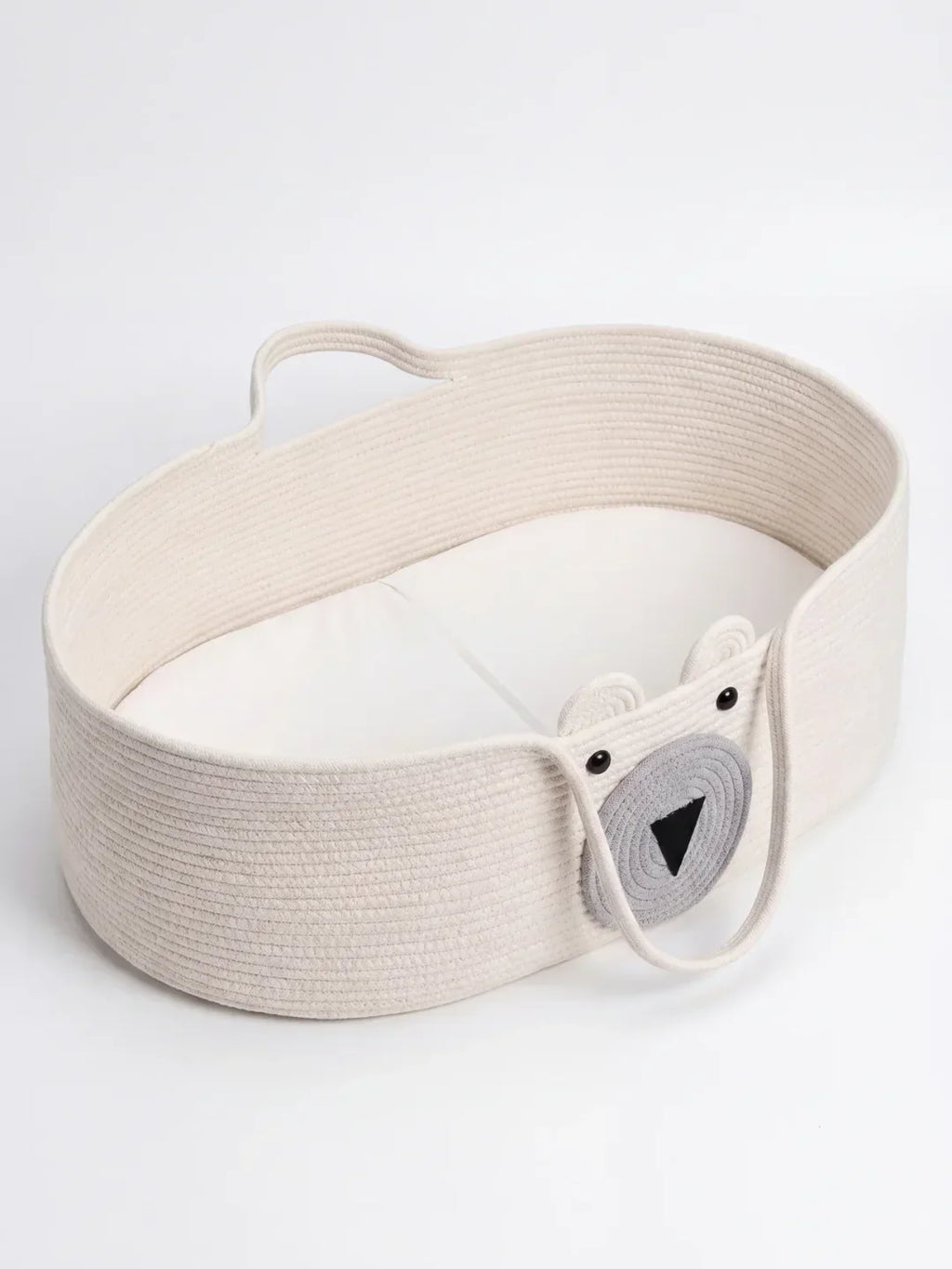 Bear Shaped Changing Basket In Cotton Rope For Nursery